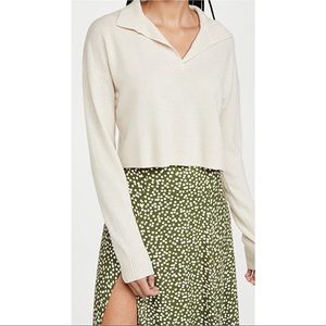 Reformation ivory cashmere polo sweaters xs